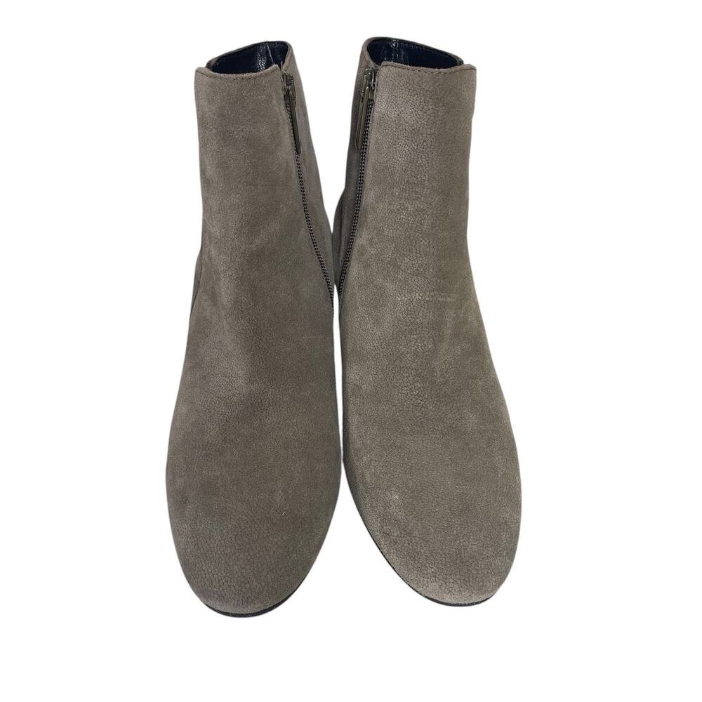 Aquatalia Suede Heeled Zip Ankle Boots Taupe Made in Italy Size US 10 - Picture 4 of 13